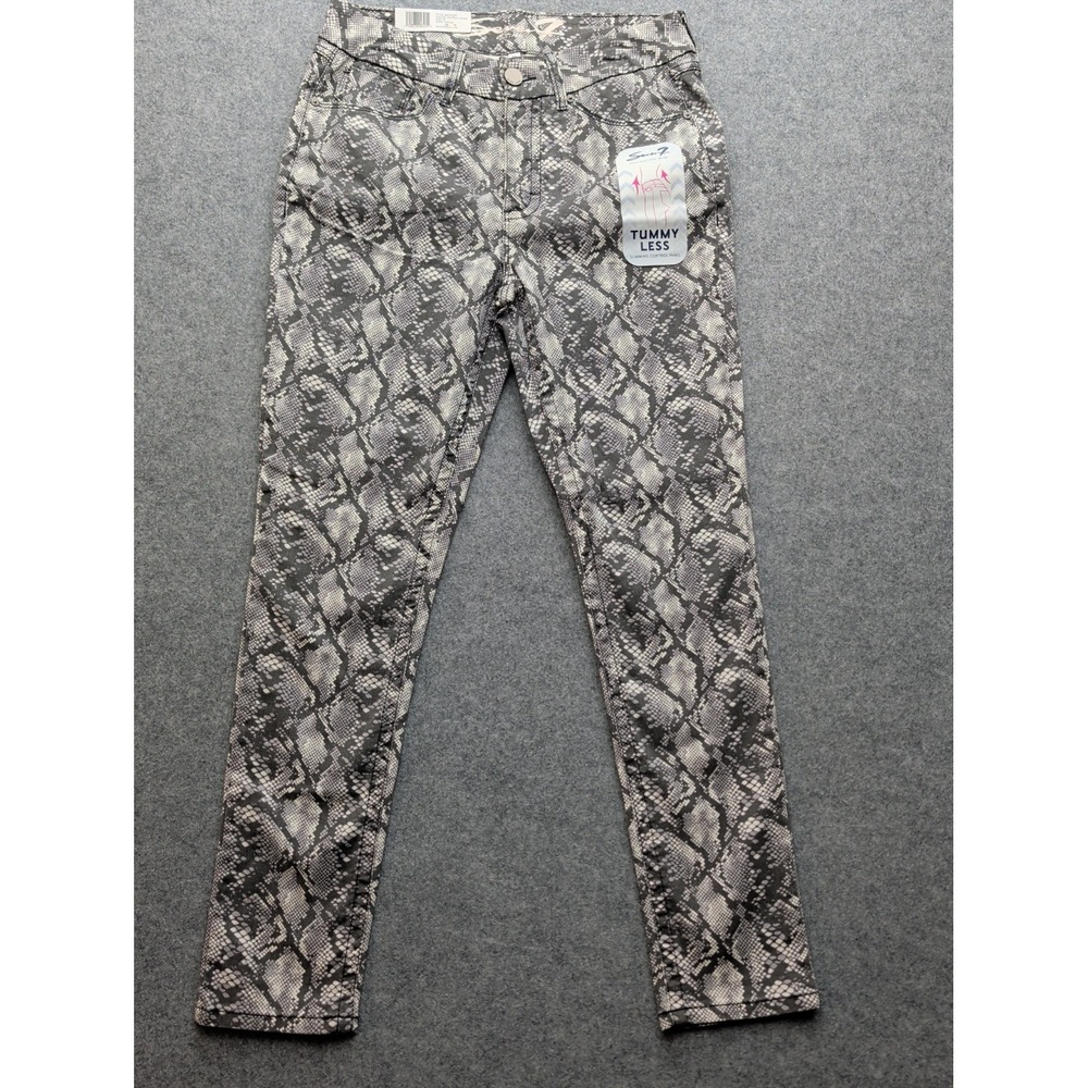 Womens Seven 7 Snake Print Tummy Less Skinny Jeans Size 10 New NWT 30" x 30"